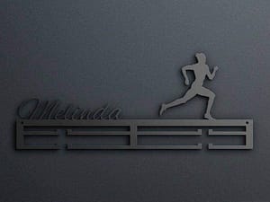 Egyedi falikép és sport éremtartó fali dekoráció ötletek Melinda futós női éremtartó