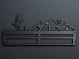Egyedi falikép és sport éremtartó fali dekoráció ötletek Névvel ellátott terep futós éremakasztó