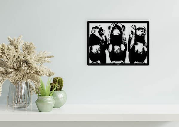 A három bölcs majom fali dekoráció