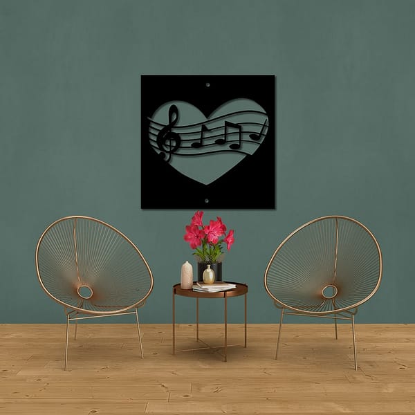 Love music hangjegyek fali fém dekorkép 1