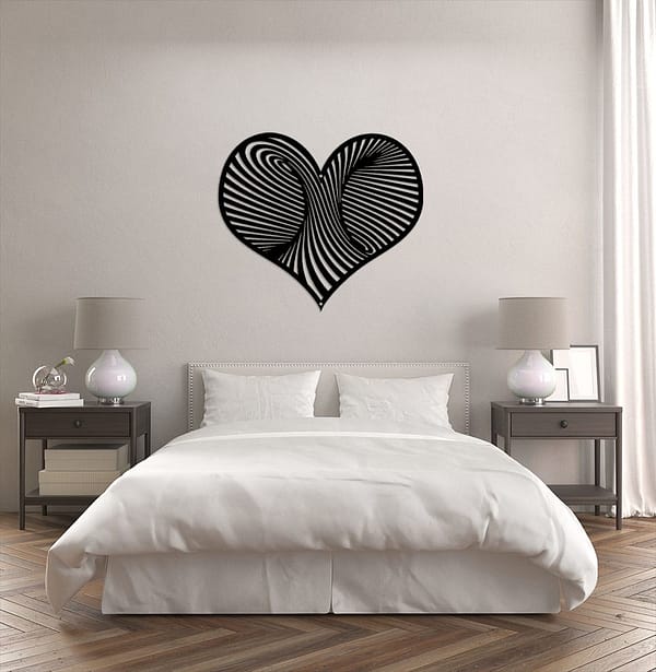 Modern szív dekor fém fali kép 1